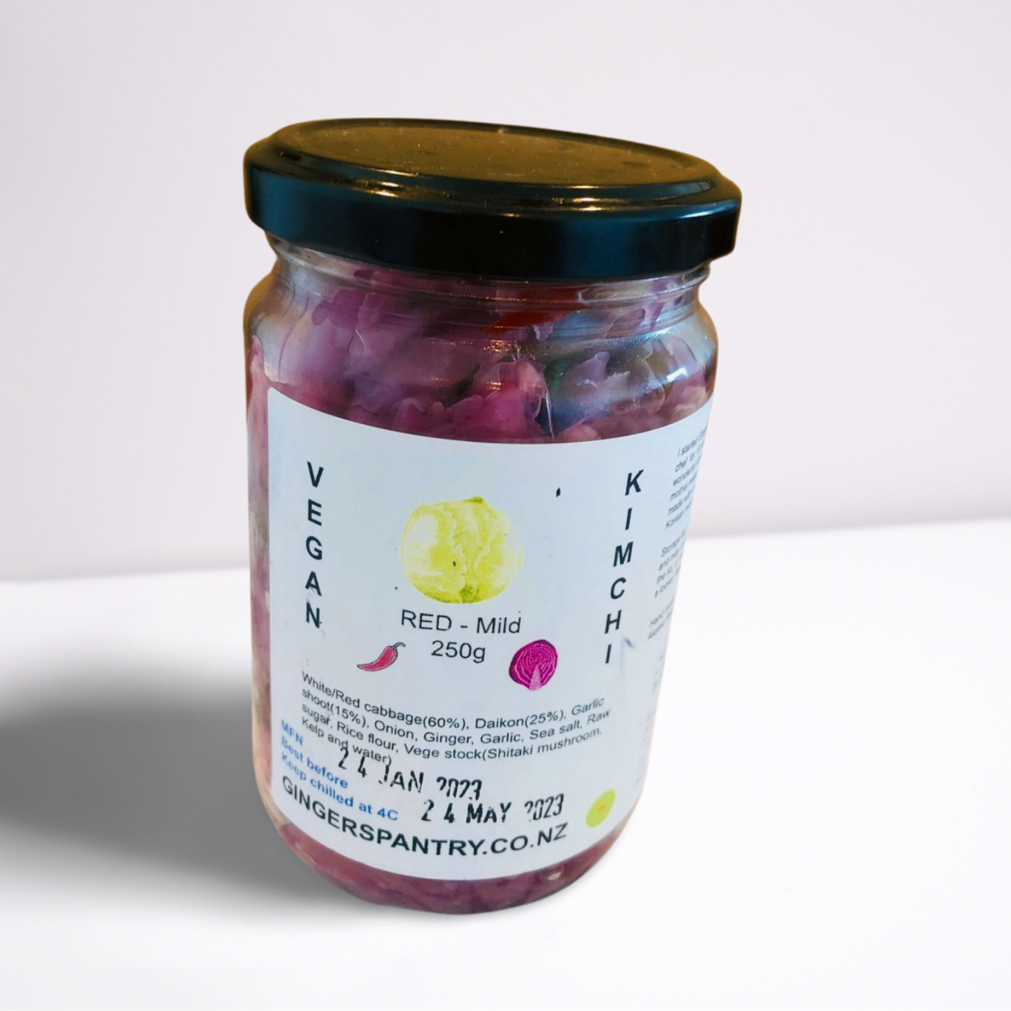 Red Cabbage Kimchi, Medium spicy (Vegan) Ginger's pantry